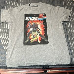 Gray tee GIJOE in the front of shirt has a GIJOE comic book